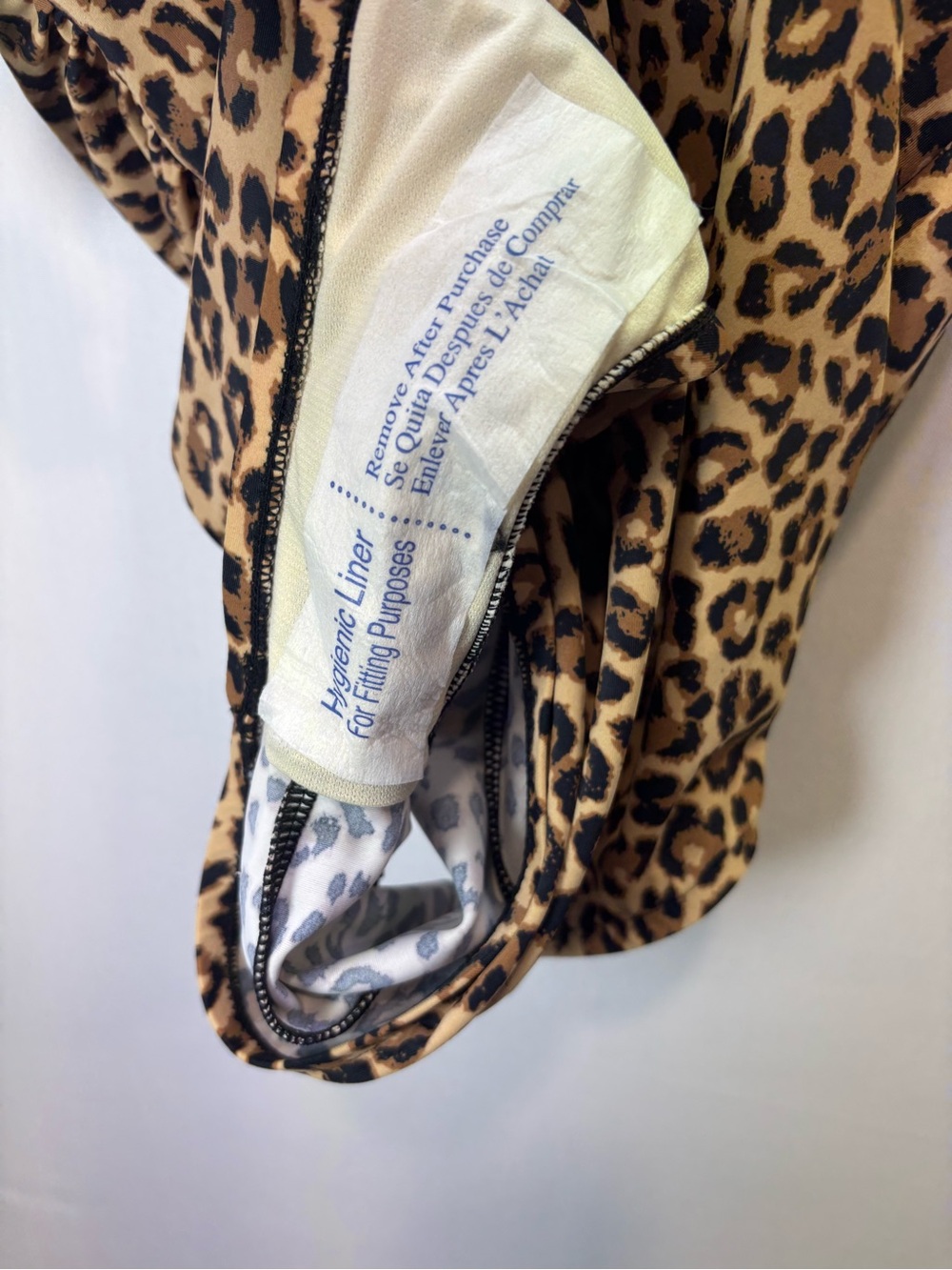 Aqua Green Leopard Print One-Piece Swimsuit - Tan & Black L - Picture 8 of 12